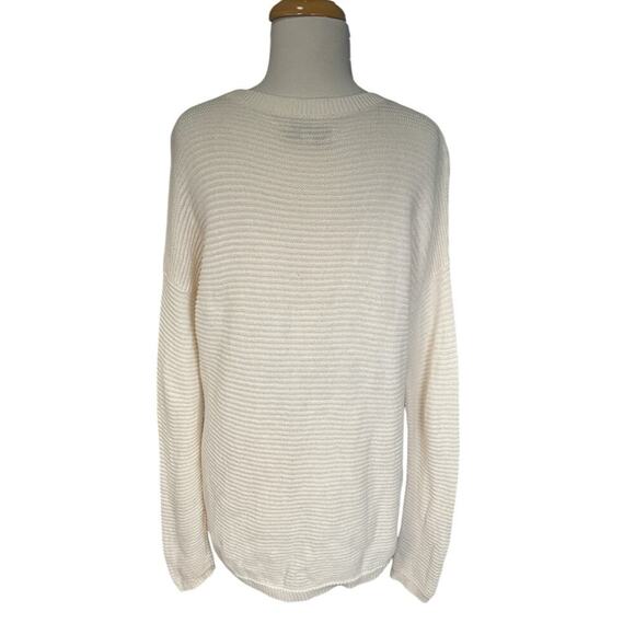 Loft Off White Long Sleeve Sweater Tight Knit Size Small 100% Cotton Over Sized - Picture 4 of 12